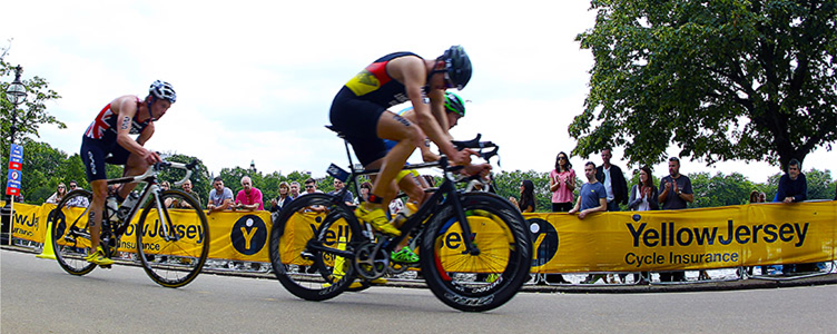 Riders at the London League Triathlon