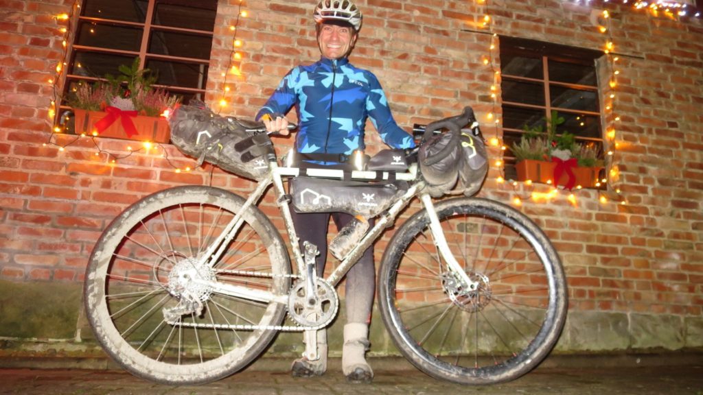 Markus Stitz cycling home for Christmas with bicycle