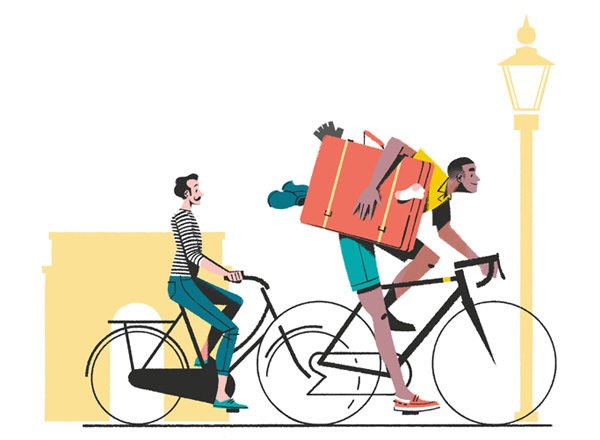 Paris Cyclist Illustration Yellow Jersey Cycle Insurance
