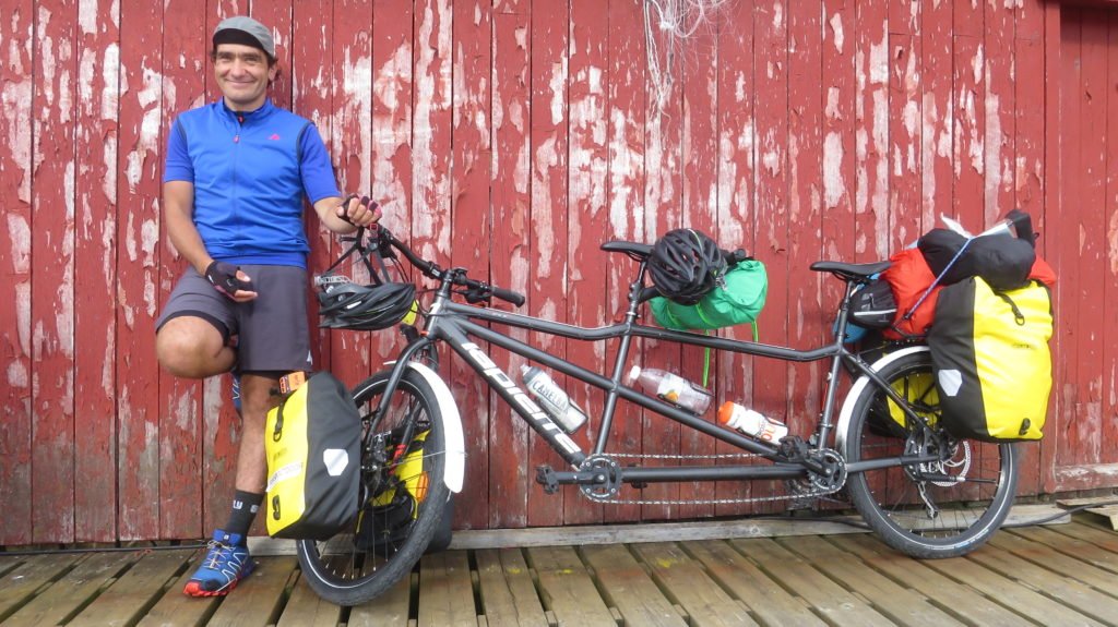 Cycling Norway Markus with his tandem in Norway