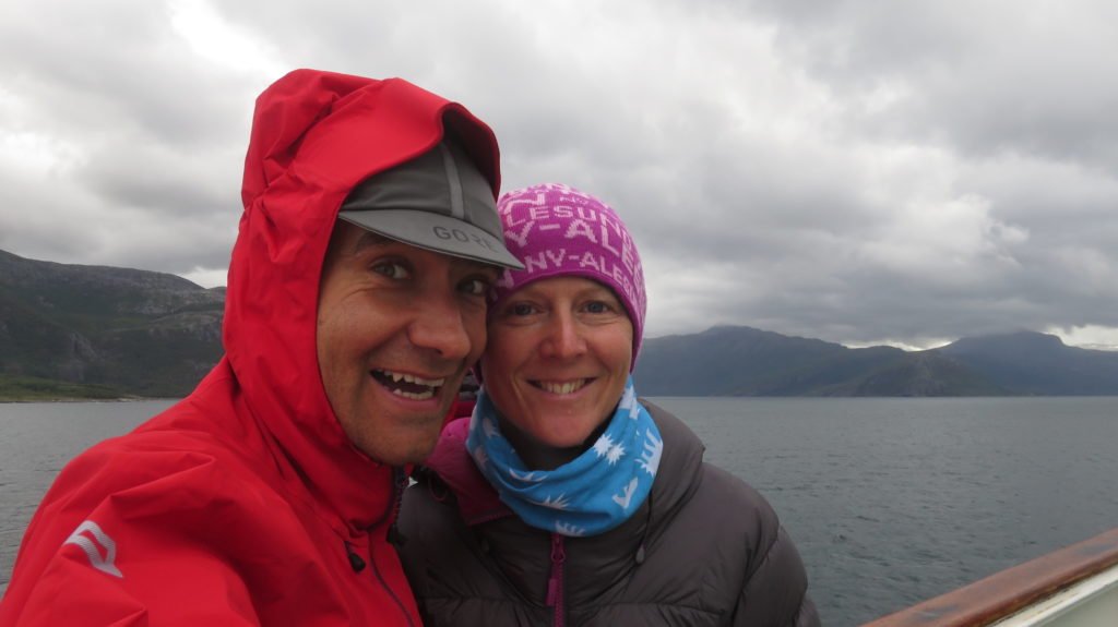 Cycling Norway Markus and Kirsty crossing arctic circle