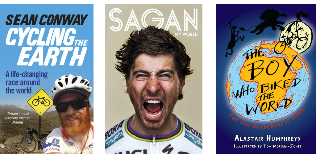 Christmas gift guide for cyclists - selection of books by Sean Conway, Peter Sagan and Alastair Humphreys