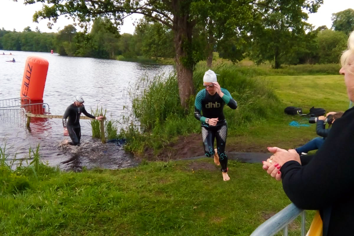 Leaving the water from the swim leg