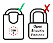 closed shackle padlock