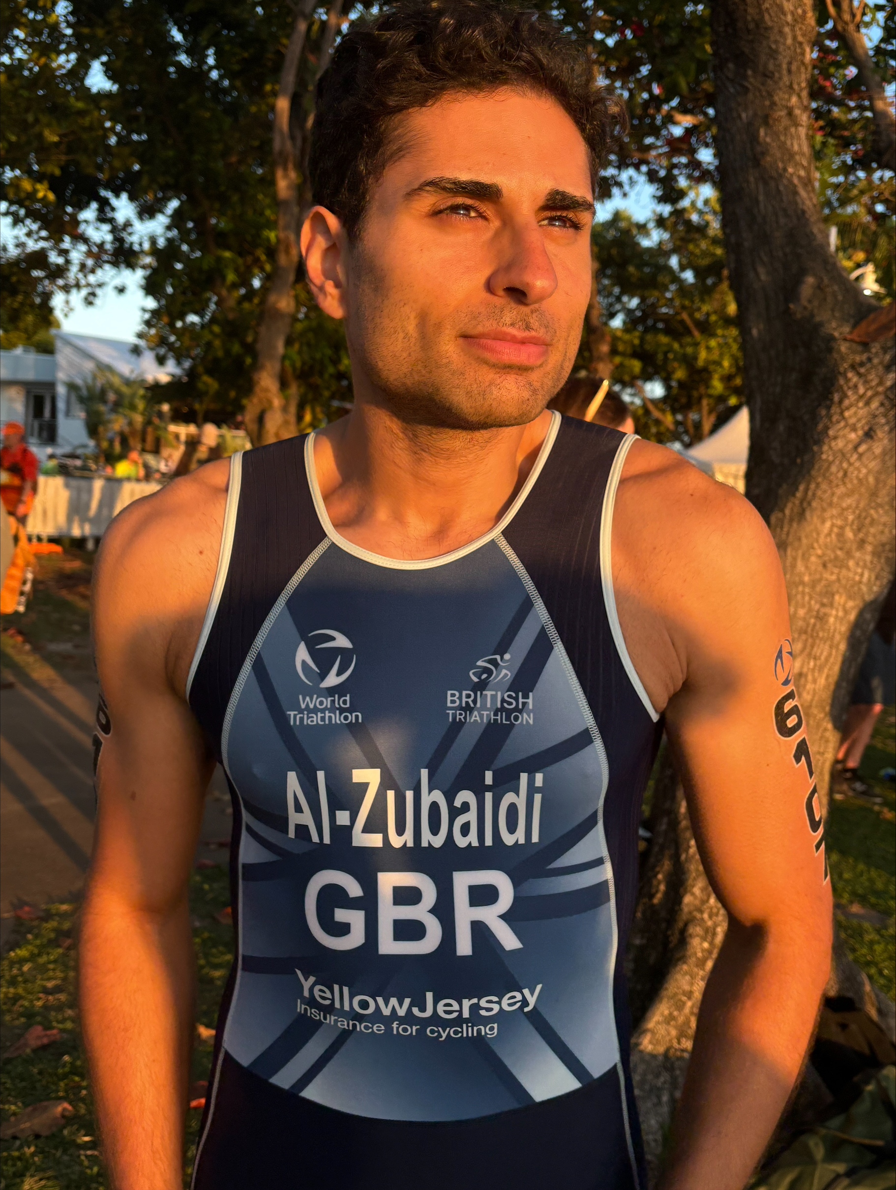 Hussain Al-Zubaidi in a Yellow Jersey