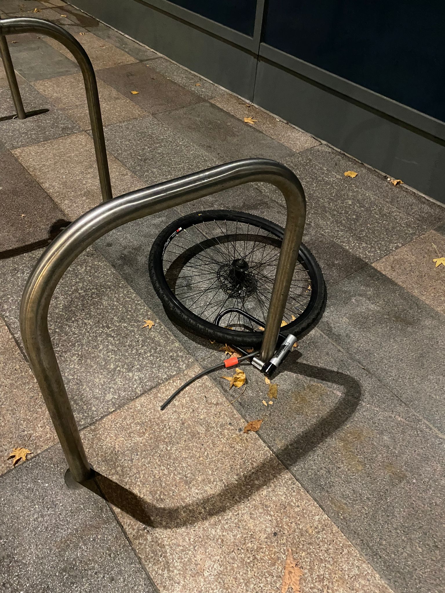 wheels left behind after bike is stolen