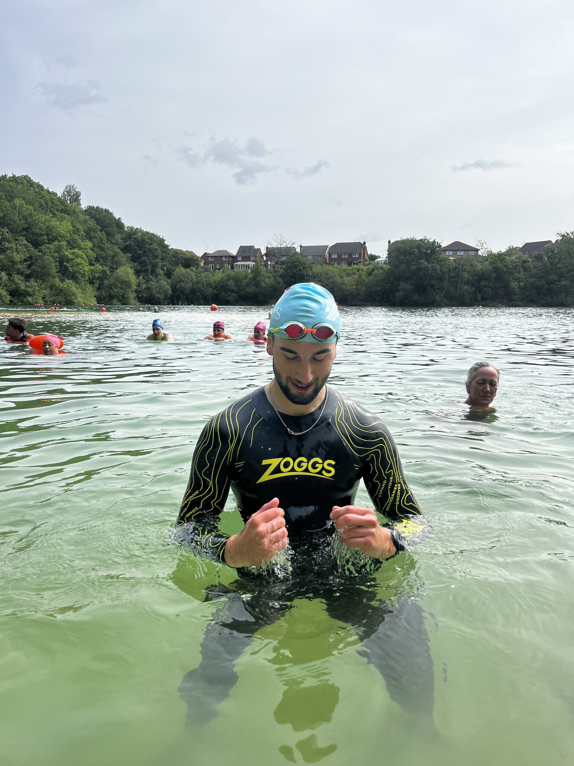 a triathlete in the water