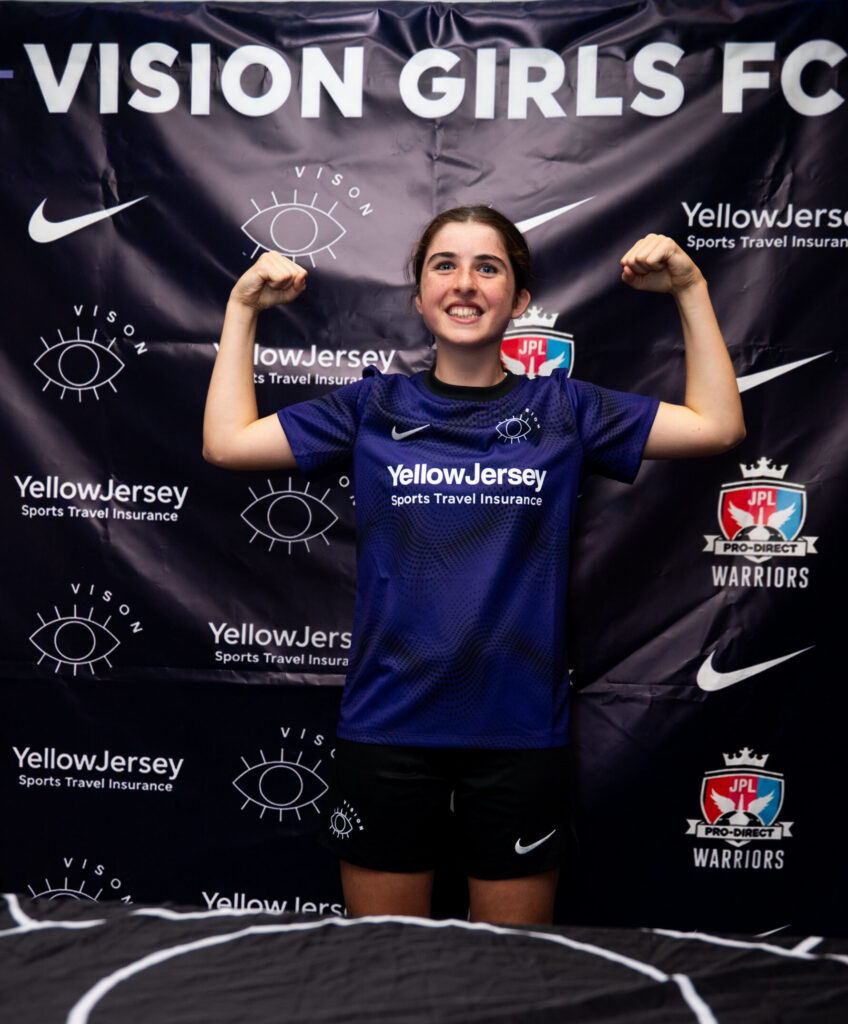 Girls playing football at Vision Girls FC